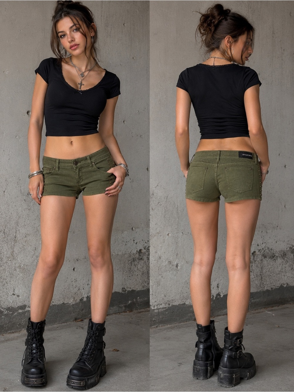 Affliction NWT Shorts Y2K Rocker Moto Style